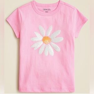 J. Crew Girls' short-sleeve daisy graphic T-shirt with sequins